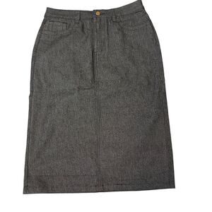 The Main Street Exchange Skirt Womens 6 Black Denim Stretch Regular Fit